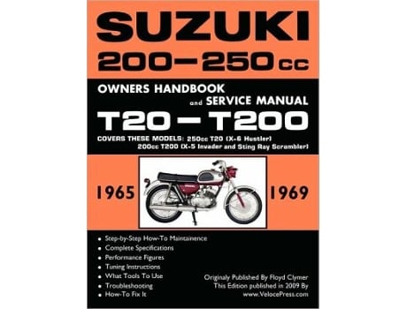 Livro Suzuki T20 T200 19651969 Factory Workshop Manual de Helen Delpar (Inglês)