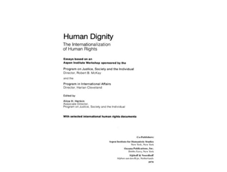 Livro Human DignityInternationalization of Human Rights de Alice H Henkin (Inglês - Capa Dura)