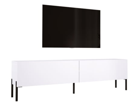 Móvel de Tv em Branco Mate com Pés Retos Pretos D: L: 170 Cm A: 52 Cm D: 32 Cm 3XELIVING