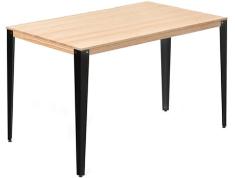 Mesa de Refeição BOX FURNITURE Lunds (Preto - Madeira e Aço - 160 x 80 x 110 cm)