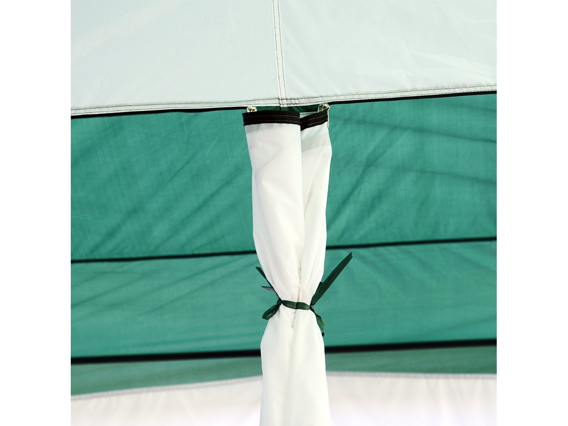 Tenda de Campismo Outsunny Verde Poliéster, Fibra de Vidro, Metal  480x220x190cm_A20-163