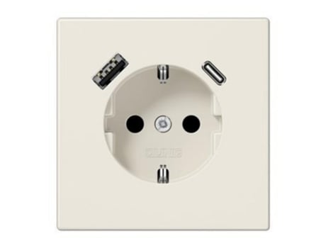 Tomada Schuko com Carregador Usb Safety+ Marfim Ls JUNG