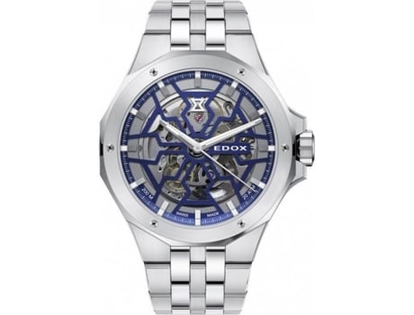 EDOX Delfin Mecano Esqueleto 85303-3M-Buigb Relógio Mecânico Masculino