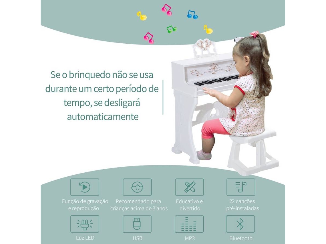 Homcom - Piano infantil 37 Teclas HomCom