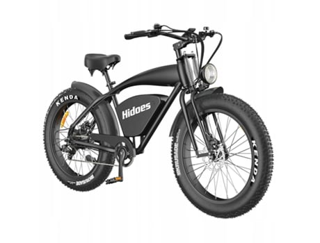 HIDOES B3 26 Bicicleta Eléctrica Vintage Off-Road Mountain Bike Rodas de Alumínio Preto 1200 W 48 V 17.5 Ah