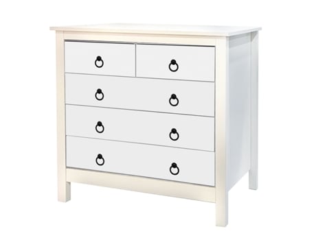 Cómoda FORNOR Scandi 5 Gavetas (Branco - Madeira - 79x40x80 cm)