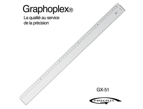 Régua transparente 1 bisel relevo 50 cm - Graphoplex cor