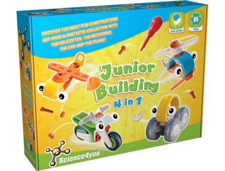 Jogo Didático SCIENCE4YOU Metal Building Junior 4 Em 1 (Idade Mínima: 4 - Ciência)