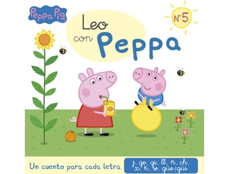 Livro Un Cuento Para Cada Letra: J, Ge, Gi, Ll, Ñ, Ch, X, K, W, Güe-Güi (Leo Con Peppa Pig 5) de Hasbro (Espanhol)