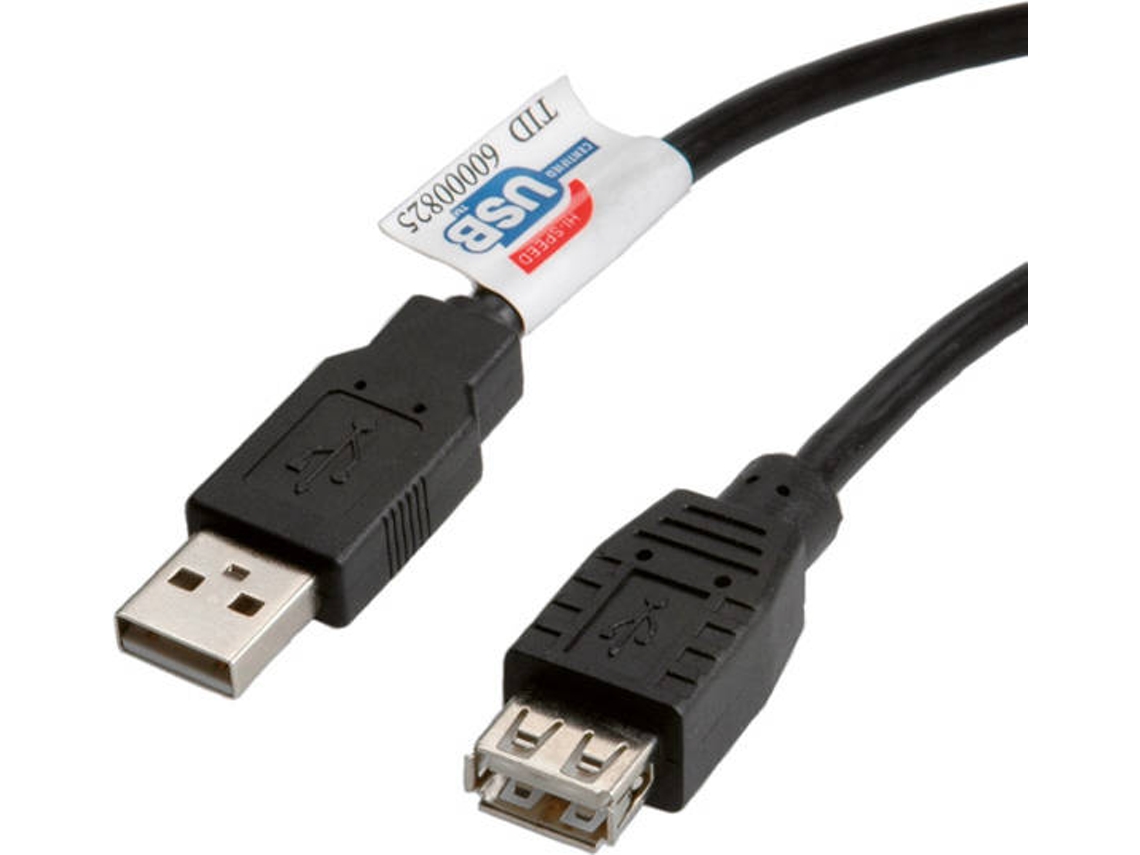 Cabo USB ROLINE USB A/USB B 3 M Macho/Fêmea Preto | Worten.pt