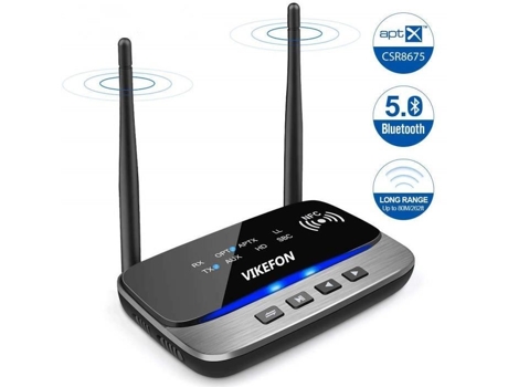 Receptor transmissor de áudio VIKEFON sem fio Bluetooth 3 em 1 com adaptador AUX RCA de 3,5 mm QINGQUE