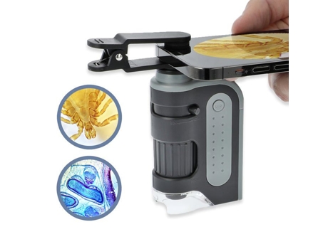 Mm-350 Microscópio de Bolso Microbrite Pro Iluminado Por Led com Zoom e Clipe Adaptador para Smartphone CARSON