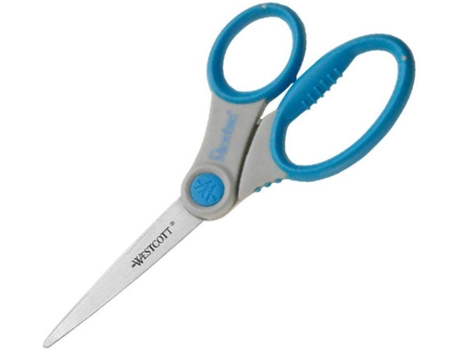 Tesouras Soft Grip Microban, aço inoxidável, 177 mm, azul/cinzento