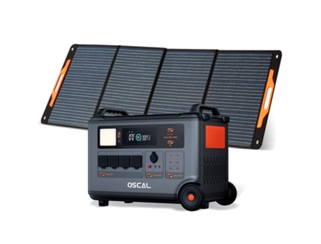 Powerstation OSCAL PowerMax 3600 Tanque solar portátil 3600Wh OSCAL PM200 Painel solar dobrável 200W Estação de energia portátil