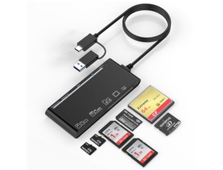 Adaptador Hub Usb C 7 em 1 com Leitor de Cartões Multi Usb3.0 para Sd Cf Microsd Xd Ms Memória para Iphone/Ipad/Macbook/Samsung MAOYI