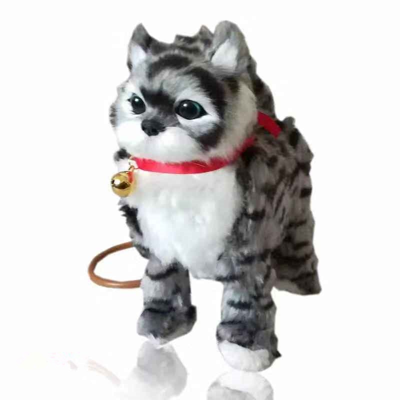 Robô Brinquedo Eletrônico de Pelúcia para Animais de Estimação Cantando e  Andando Mew Leash Gatinho Uma