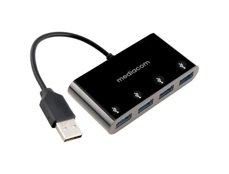 Md-U101 Usb 3.2 Gen 1 3.1 Gen 1 Hub de Interface Tipo a Nero MEDIACOM