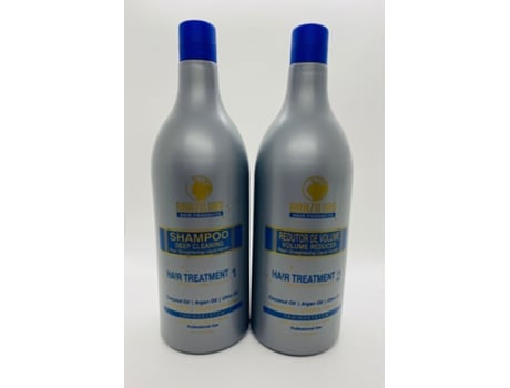 Coffret de Cabelo BRAZILIANHAIRPRODUCT Tratamento de Alisamento Champô e Redutor de Volume (2 x 1 L)