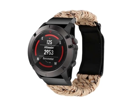 Bracelete Pulseira Fio Entrançado para Garmin Forerunner 955 Kaki