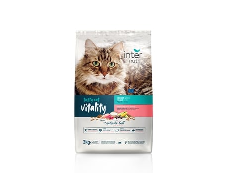 Alimento Completo para Gatos Adultos de Todas as Raças INTERNUTRI TASTY Cat Vitality 3 kg