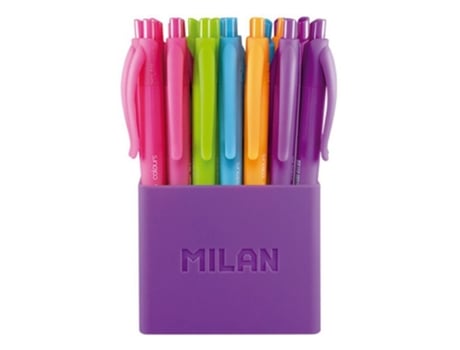 Milan P1 Touch Colours Boligrafo de Bola Retractil - Punta Redonda 1.0 MM - Tinta CON Base de Aceite - Cuerpo DEL Color de LA Tinta