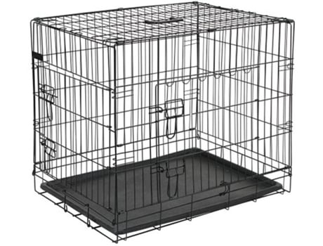 Transportadora para Cães  Desmontável (Cinzento - 107x70x77.5cm - Metal - L - Porte Grande)