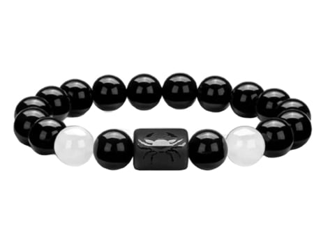 Pulseira ZENDRO Onyx Constellation Caranguejo (Missanga - Preto - 18 a 20 cm)