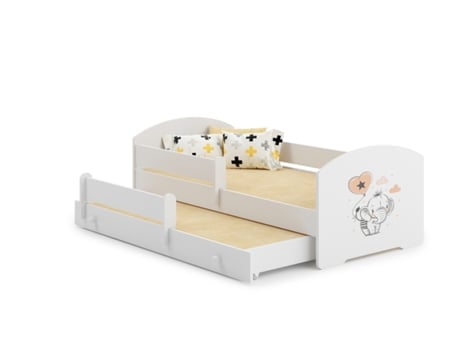 Cama dupla 160 x 80 com colchões e estrados incluídos Kobi Luk Elephant