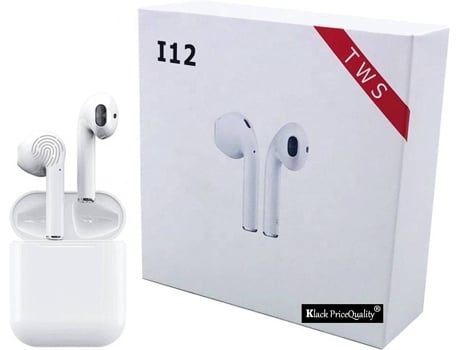 Auriculares Bluetooth KLACK sem Fio 5.0 i9000 | Compatível com iPhone  Samsung Huawei, Universal | Fones + Capa KLACK True Wireless - Branco