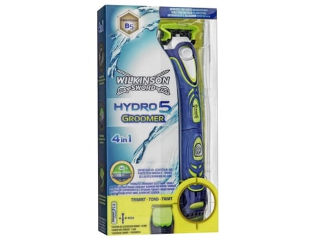 Lâmina de Barbear  Hydro 5 Groomer gilete para homem Azul e Verde