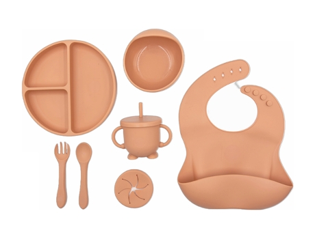 Conjunto de alimentação de silicone - BLW ESSENTIALS - Conjunto de 8 peças para desmame