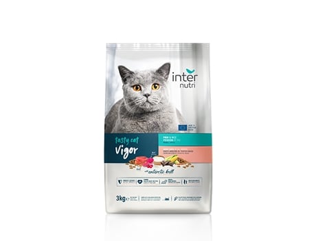 Alimento Completo para Gatos Adultos de Todas as Raças INTERNUTRI TASTY Cat Vigor 3 kg