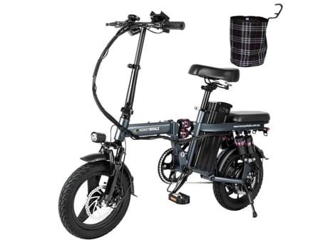 Bicicleta Eléctrica HONEY WHALE S6 Pro 350W Motor 48V 15Ah a Velocidade Mais Rápida Pode Andar 35Km/H