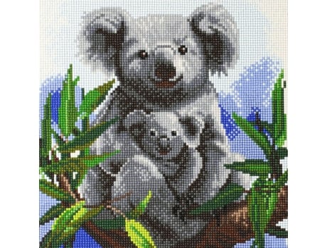 Pintura Diamante Koalas 30 X 30 Cm Youdoit CRYSTAL ART