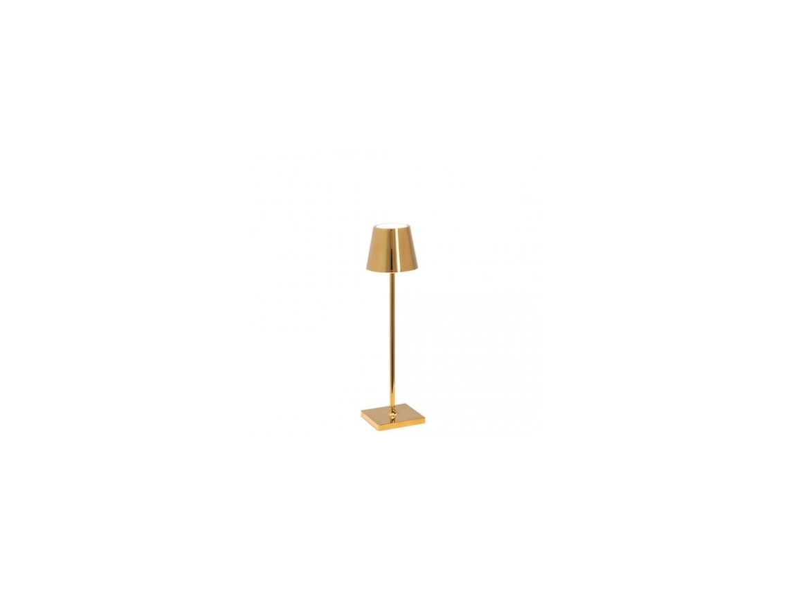 Candeeiro de Mesa Poldina Pro Micro Led Dourado Brilhante Recarregável e  Regulável ZAFFERANO