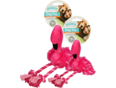 Peluche Para Cães  Flamingo Com Pernas De Corda L (Tam: Médio )