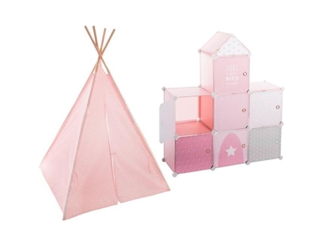 Tenda Decorativa Rosa H160 para Crianças Armazenamento Castelo Rosa ATMOSPHERA FOR KIDS