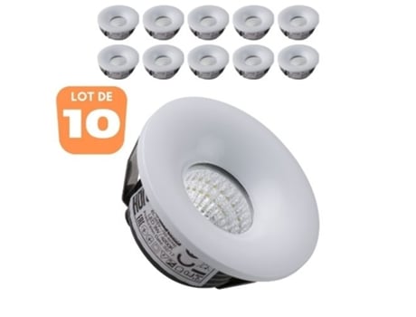 Conjunto de 10 Mini Manchas de Led 3W Rodada Branca Fixa HOROZ ELECTRIC