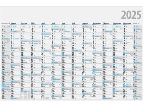 Calendário Pôster RIDO IDÉ 1.020 X 680 Mm Dobrado 2025