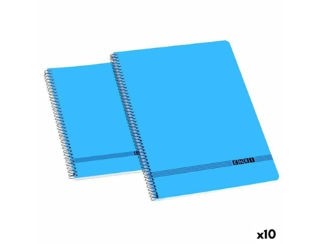 Caderno Enri Azul 4 Mm 80 Folhas Tampa Macia Quarto 10 Unidades