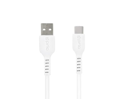 PRIO Usb C para Usb a 3A Cabo de Carregamento e Sincronização de Alta Velocidade 1.2 M Branco