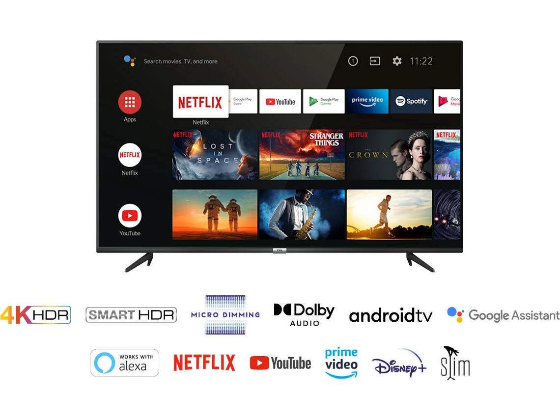 TV TCL Android 43P615 (LED - 43'' - 109 cm - 4K Ultra HD - Smart TV)