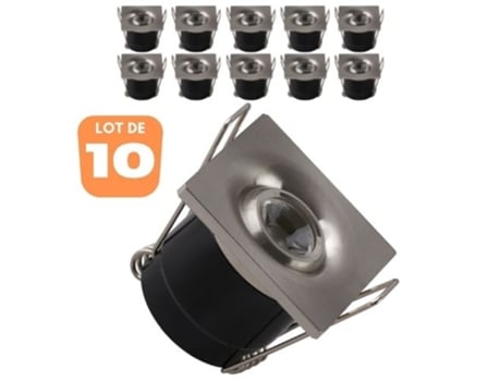 Conjunto de 10 Mini Silvia 1W Manchas de Tapete Led Chrome Sark HOROZ ELECTRIC