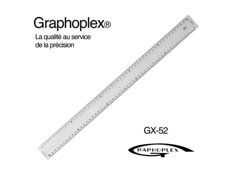 Régua transparente 2 chanfros relevo 50 cm - Graphoplex cor