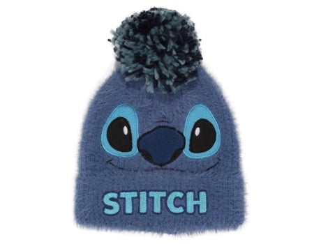 Chapéu STITCH Fluffy Pom Beanie Azul Tamanho Único