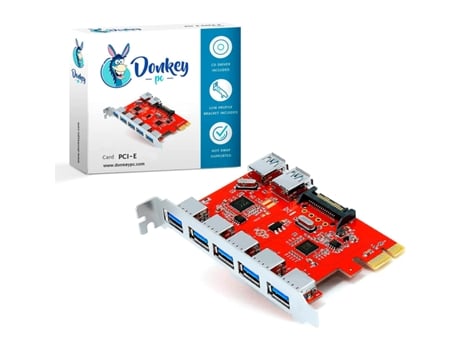 Placa DONKEY PC Pcie com 5 Portas Usb 3.0