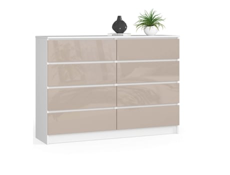 Cómoda Oito Explosão Cappuccino 3XE LIVING Painel de partículas Branco (99x138x40)