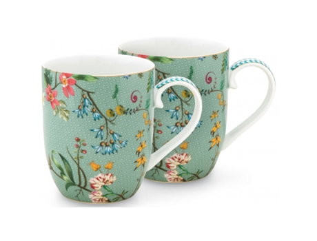 Jolie Conj.2 Caneca PIP STUDIOs Pequenas Flowers Azul 145Ml