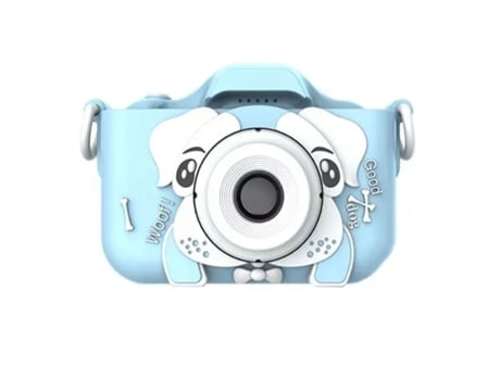 Câmera Digital de Foto e Vídeo CP X5 Kids Hd 1080P com Capa de Borracha Slot para Cartão Microsd 2 '' Lcd Blue Dog