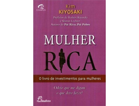 Livro Mulher Rica Livro De Investimento Para Mulheres de Kim Kiyosaki (Portugués)